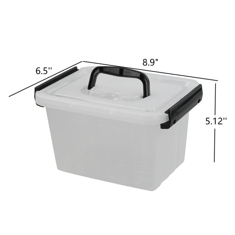 Ramddy 3.5 Quart Small Plastic Storage Box with Handles, 6 Packs Clear Latching Bin with Lid - Image 2